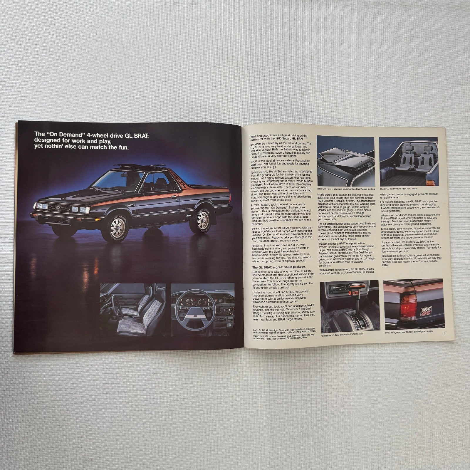 1985 Subaru Car Sales Brochure Catalog Advertising Turbo GL STD DL Wagon Brat +