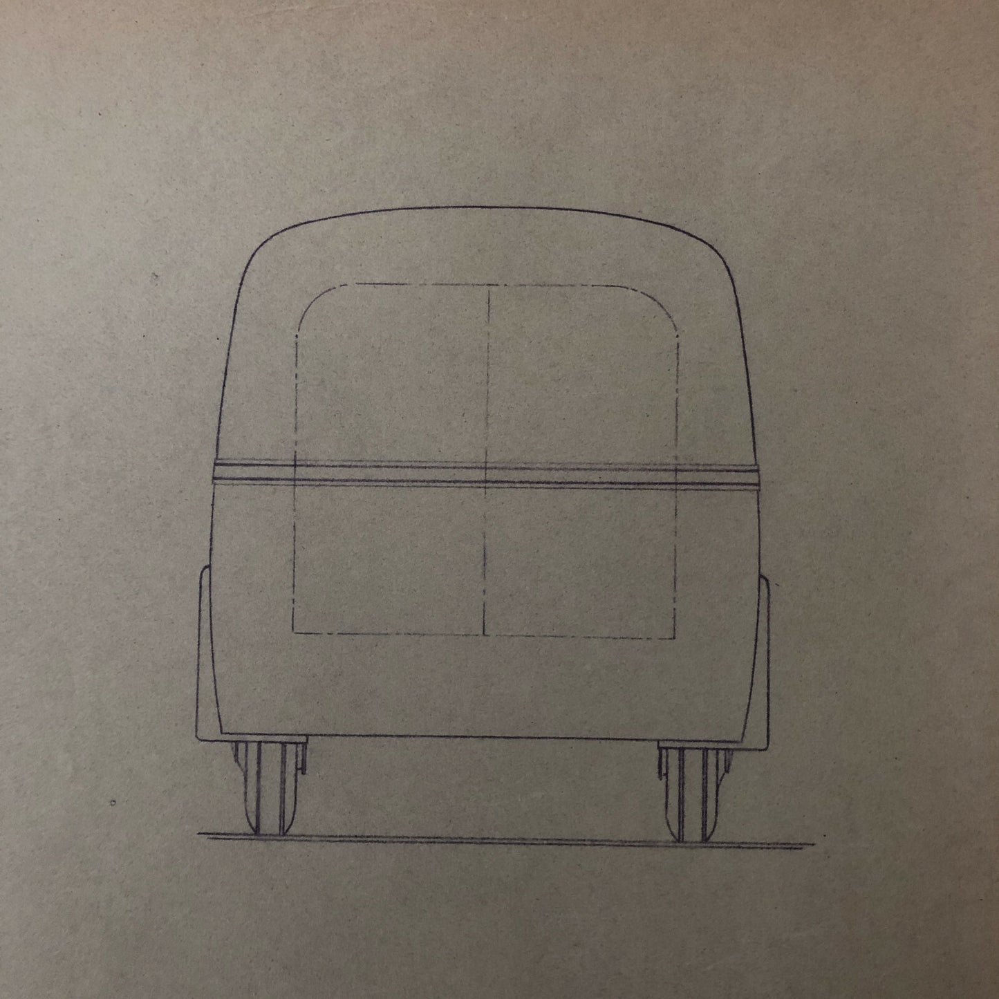1938 Coachbuilder Truck Design Blueprint Rendering Blue Print Panel Van 