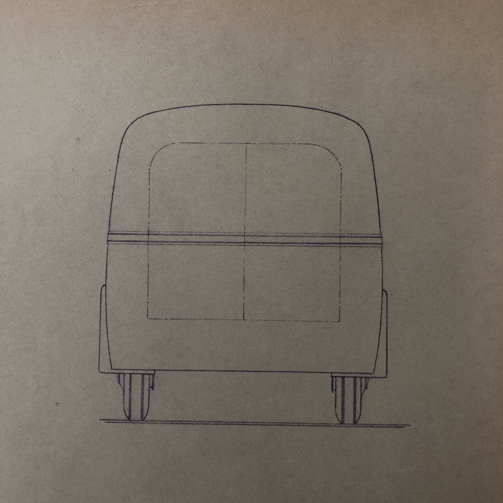 1938 Coachbuilder Truck Design Blueprint Rendering Blue Print Panel Van 