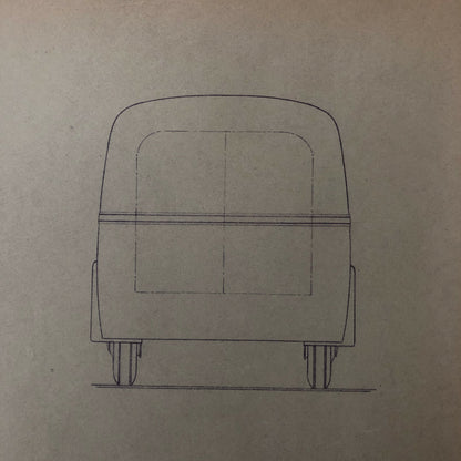 1938 Coachbuilder Truck Design Blueprint Rendering Blue Print Panel Van 