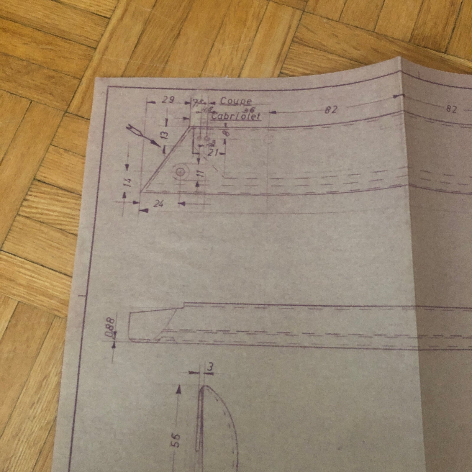 Vintage Porsche Reutter & Co Coachbuilder Factory Part Blueprint Document German