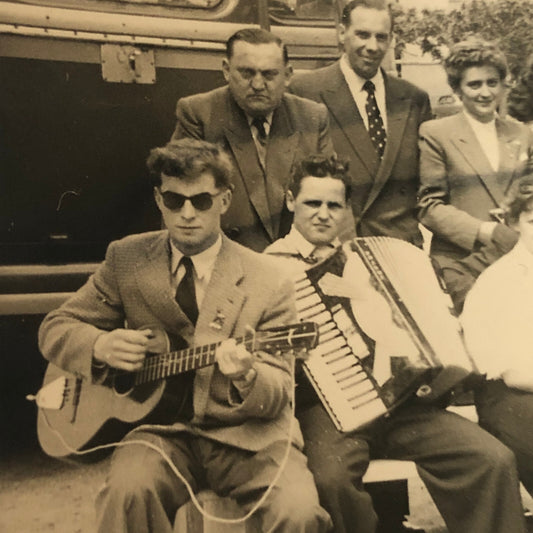 Vintage Photo Photograph Snapshot Musicians Guitar Accordian Germany AL22SM2