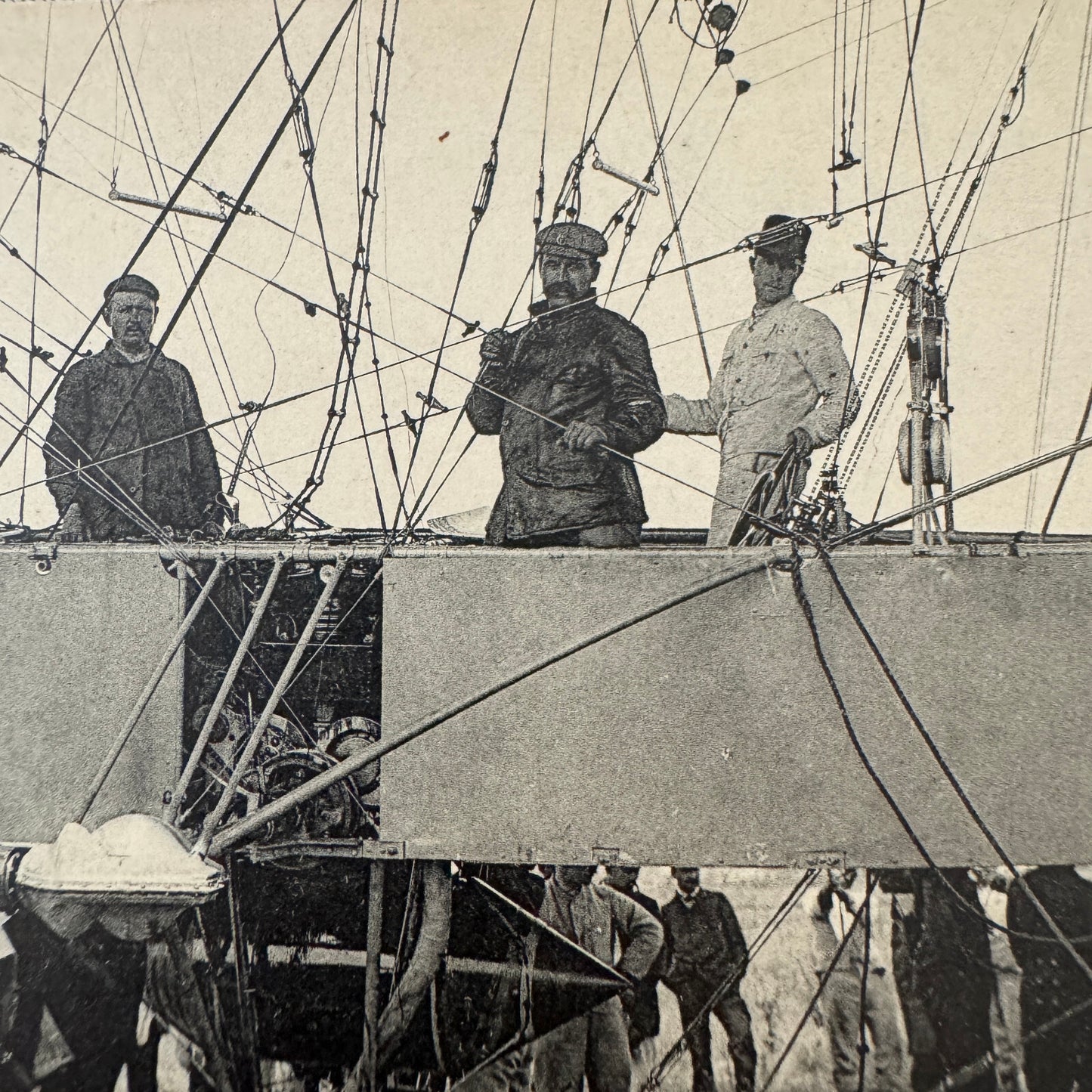 Vintage Zeppelin Airship Dirigible Postcard Post Card French Republique Military