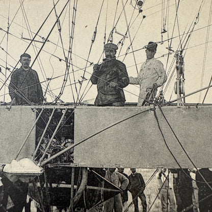 Vintage Zeppelin Airship Dirigible Postcard Post Card French Republique Military