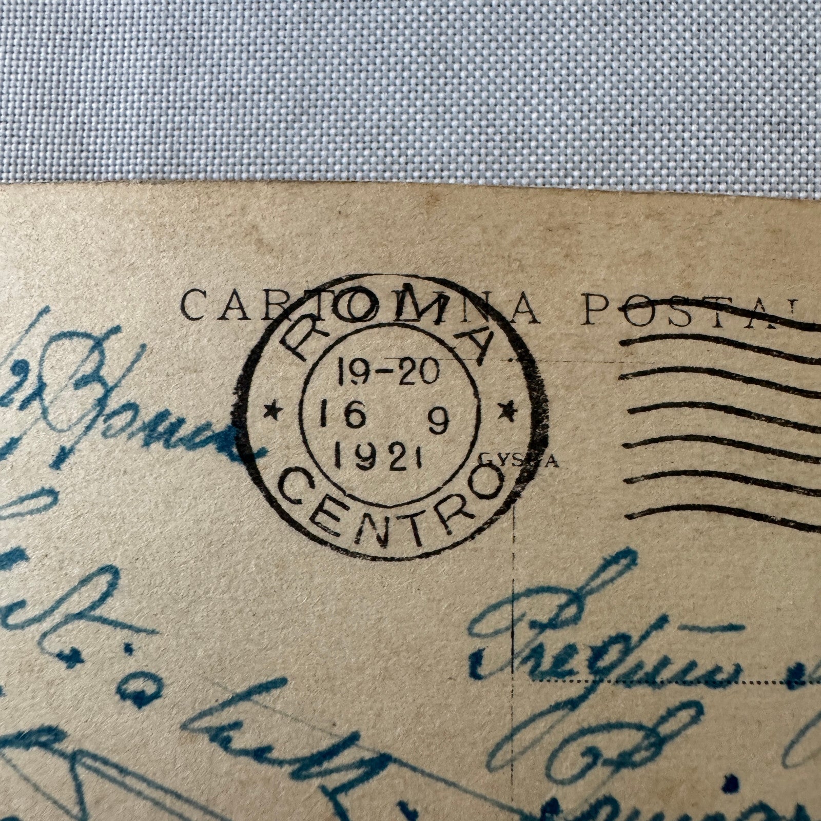 Vintage Italian Real Photo Postcard Post Card 1921 Rome Postmark Roma