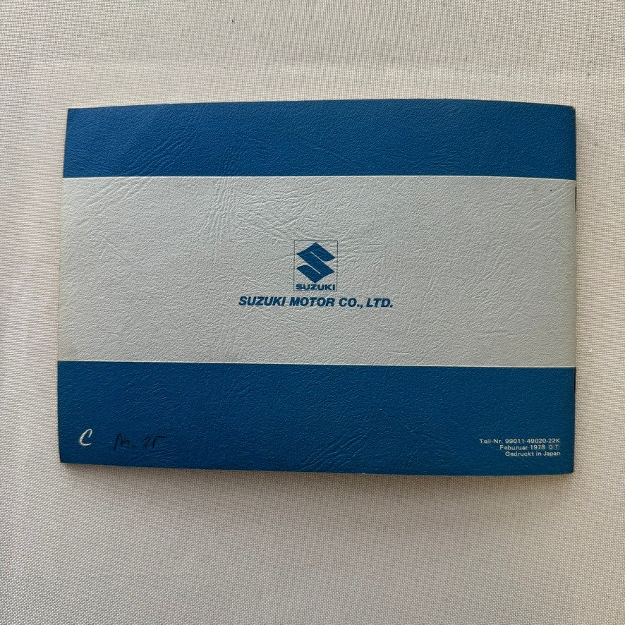 Vintage Suzuki GS1000H Motorcycle Bike Owners Manual Instruction Guide GERMAN