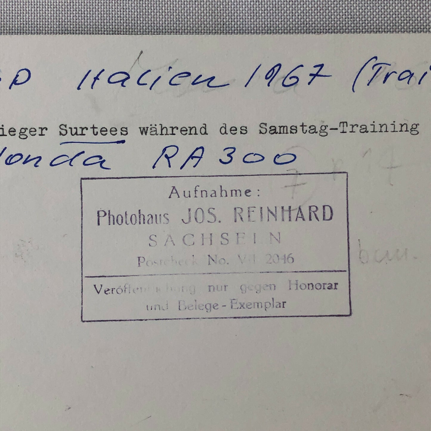 Vintage John Surtees 1967 Italian Grand Prix Honda Car Racing Photo Photograph