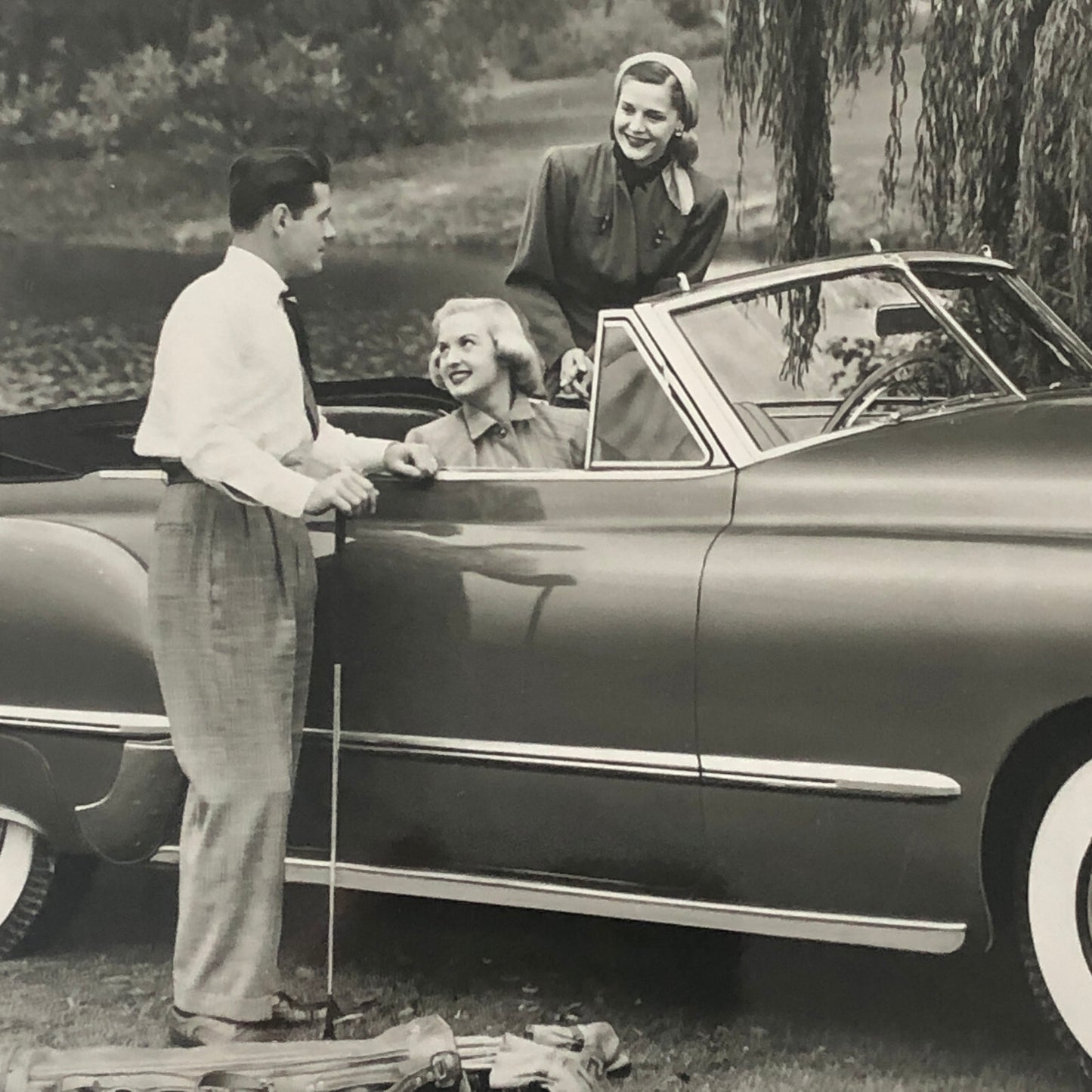 1948 Oldsmobile Series 98 Futuramic Convertible Factory Press Photo Photograph