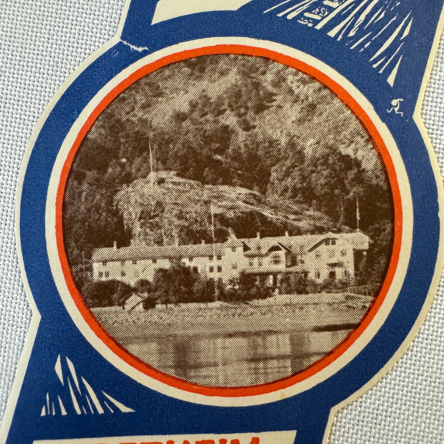 Vintage Hotel Travel Luggage Label Frentheim Hotel Norway Sognefjorden