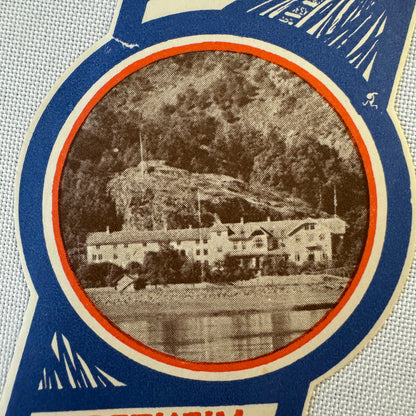 Vintage Hotel Travel Luggage Label Frentheim Hotel Norway Sognefjorden