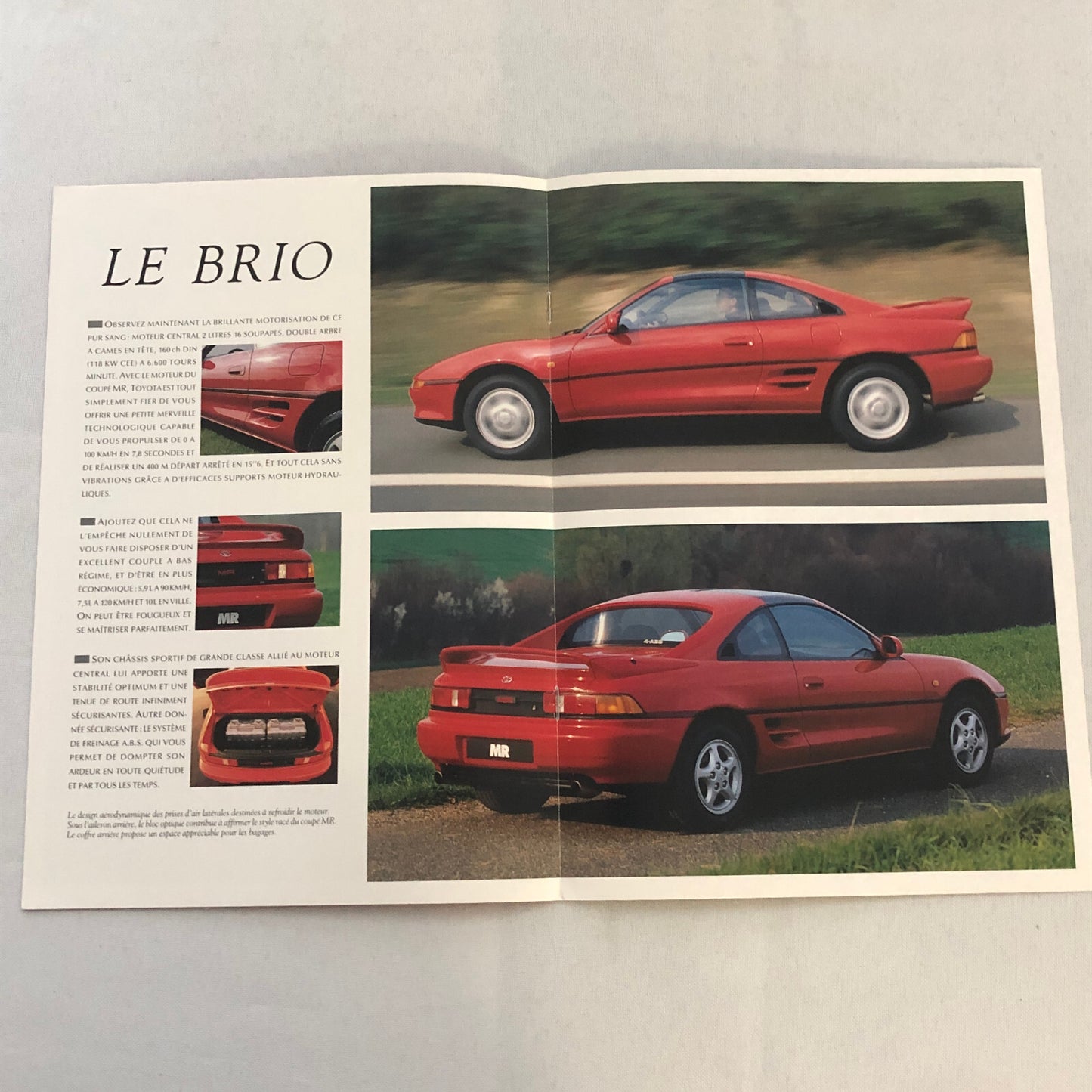 Toyota MR2 MR Coupe Car Sales Brochure Catalog FRENCH Text European Market