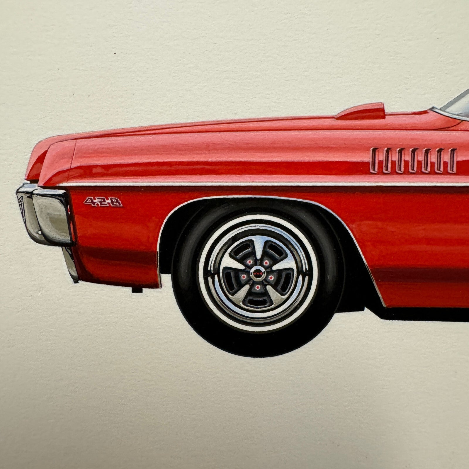 1967 Pontiac 428 Automobile Illustration Art Drawing Hand Drawn Robert Preis