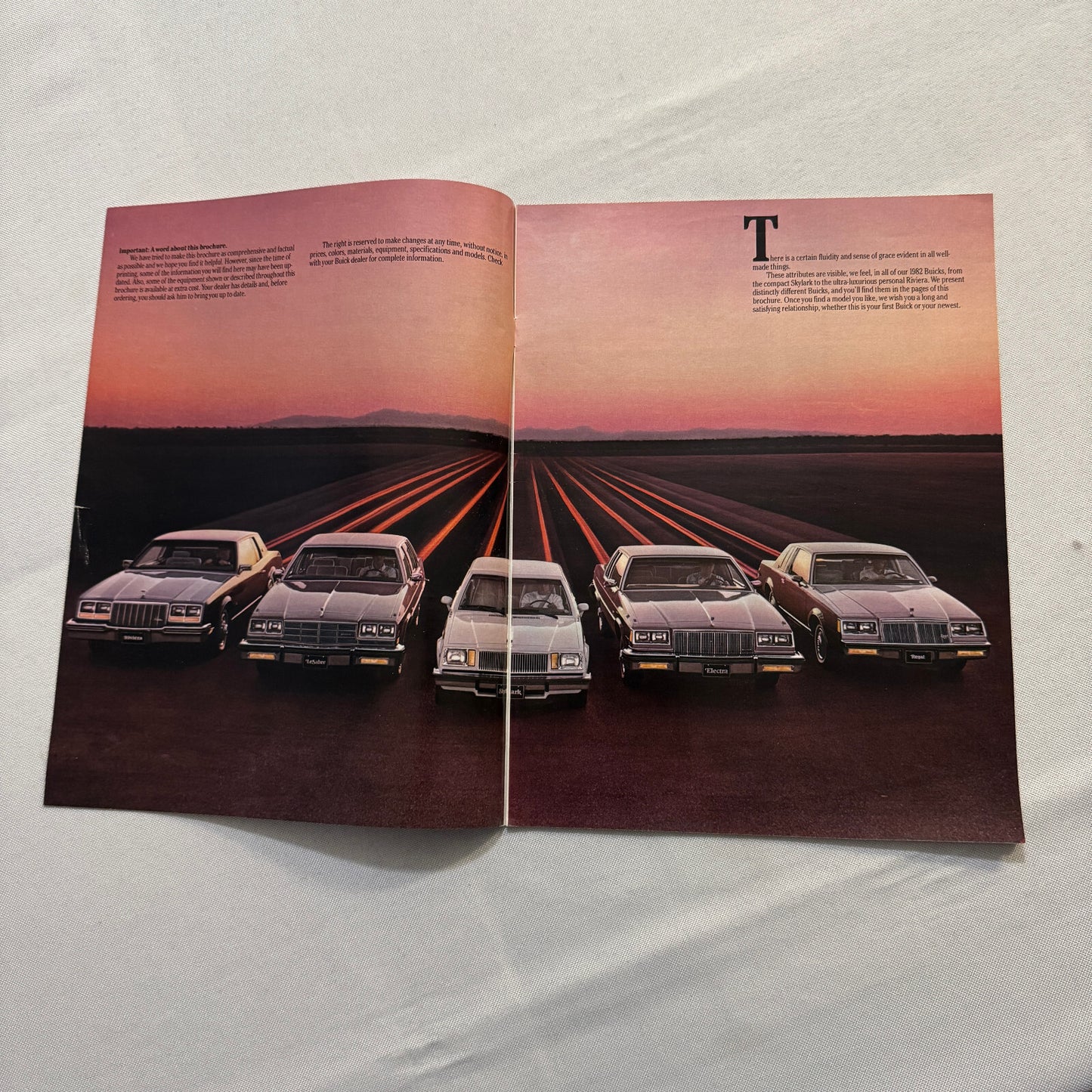 1982 Buick Car Sales Brochure Catalog Riviera Electra LeSabre Regal Skylark