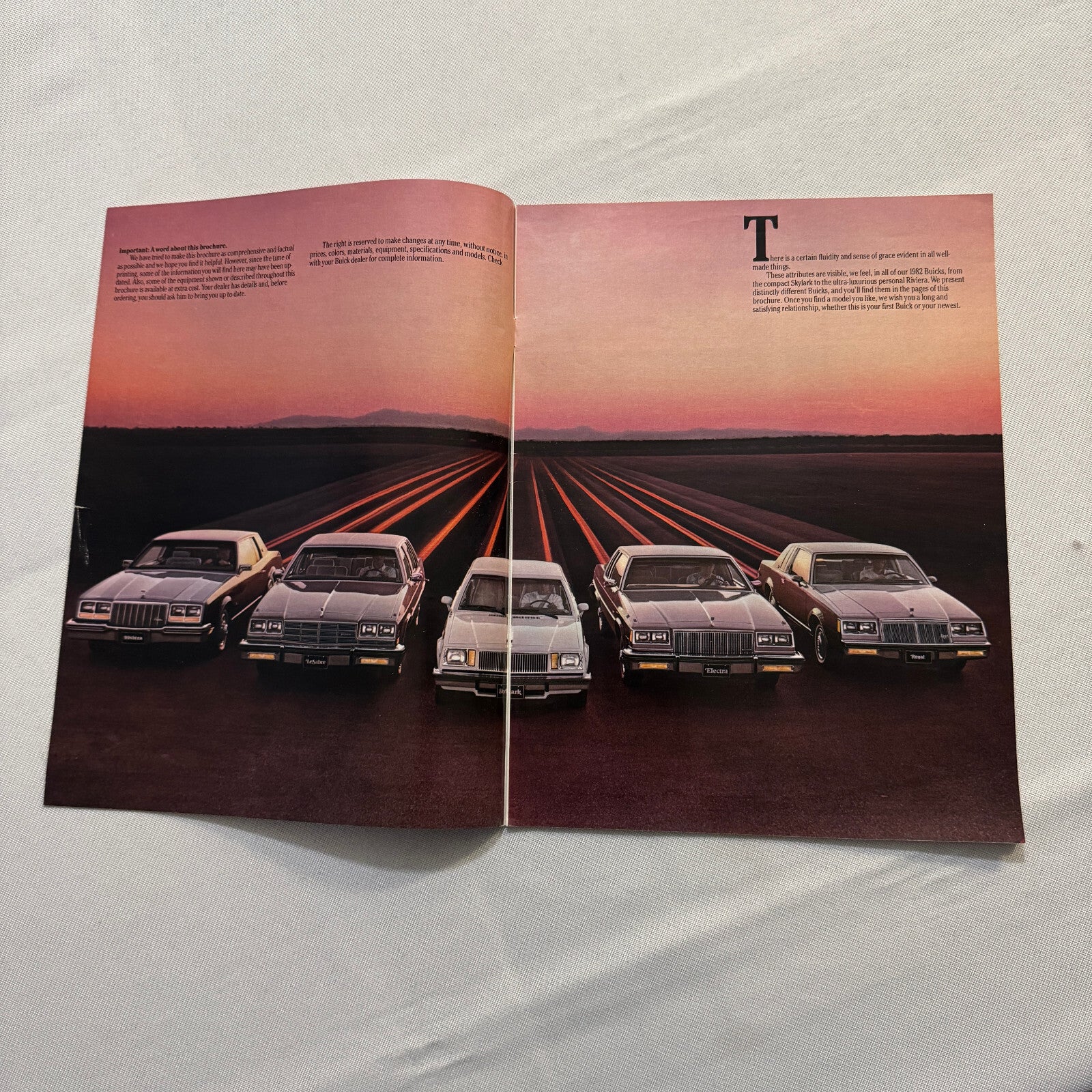1982 Buick Car Sales Brochure Catalog Riviera Electra LeSabre Regal Skylark