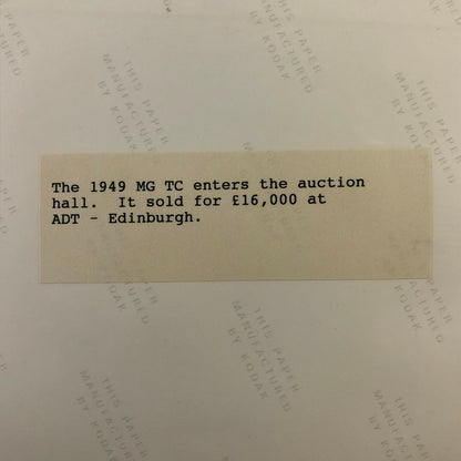 Vintage 1949 MG TC Car at Auction Photo Photograph Print 