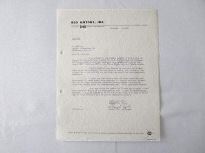1956 REO Motors inc Letter Letterhead Document REO Truck Bus +