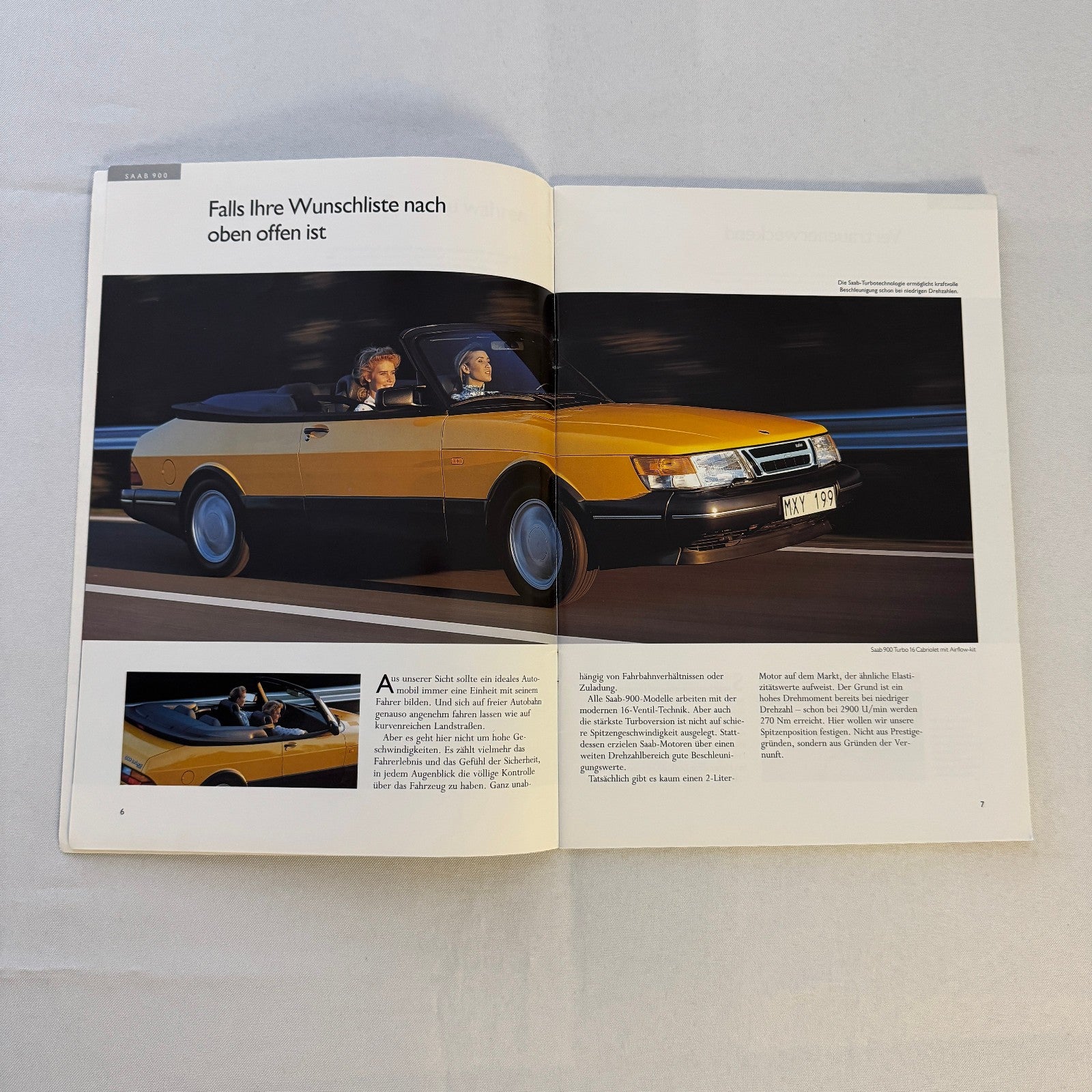 1993 Saab 900 Car Sales Brochure Catalog Saab 900 Cabriolet Turbo 16S GERMAN