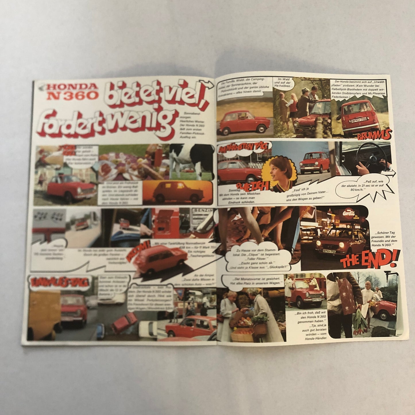 Honda N360 Car Sales Brochure Catalog GERMAN Text European Vintage Honda N 360