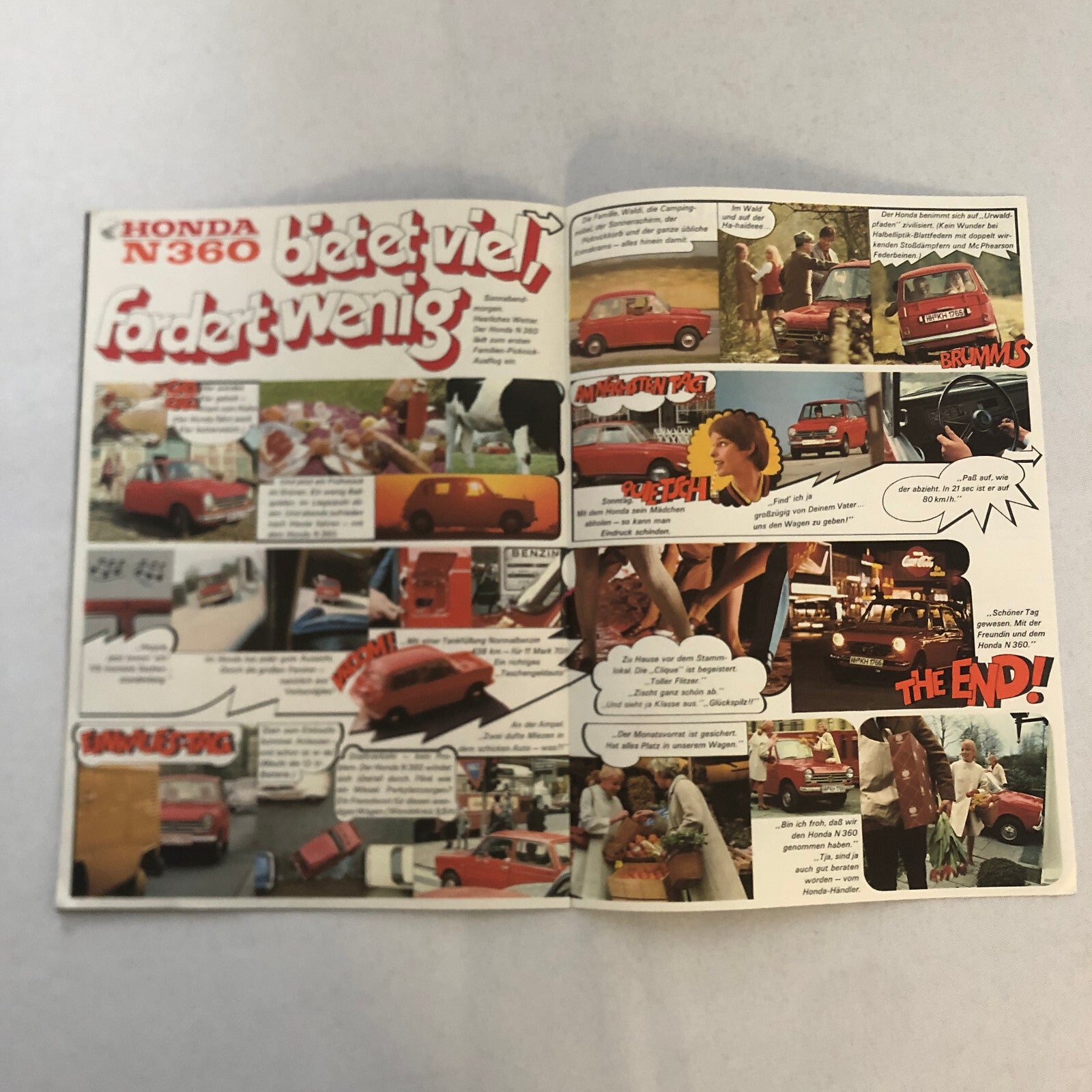 Honda N360 Car Sales Brochure Catalog GERMAN Text European Vintage Honda N 360