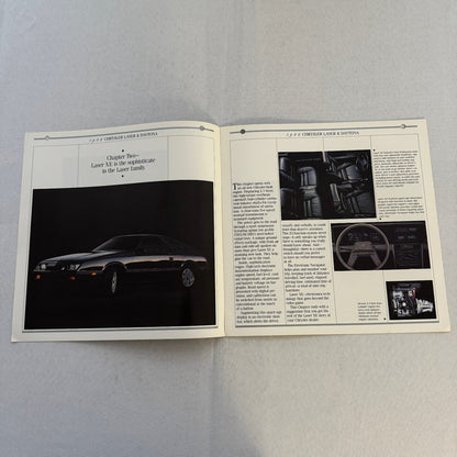 1986 Chrysler Laser and Daytona Sales Brochure Catalog Laser XE XT Turbo Z