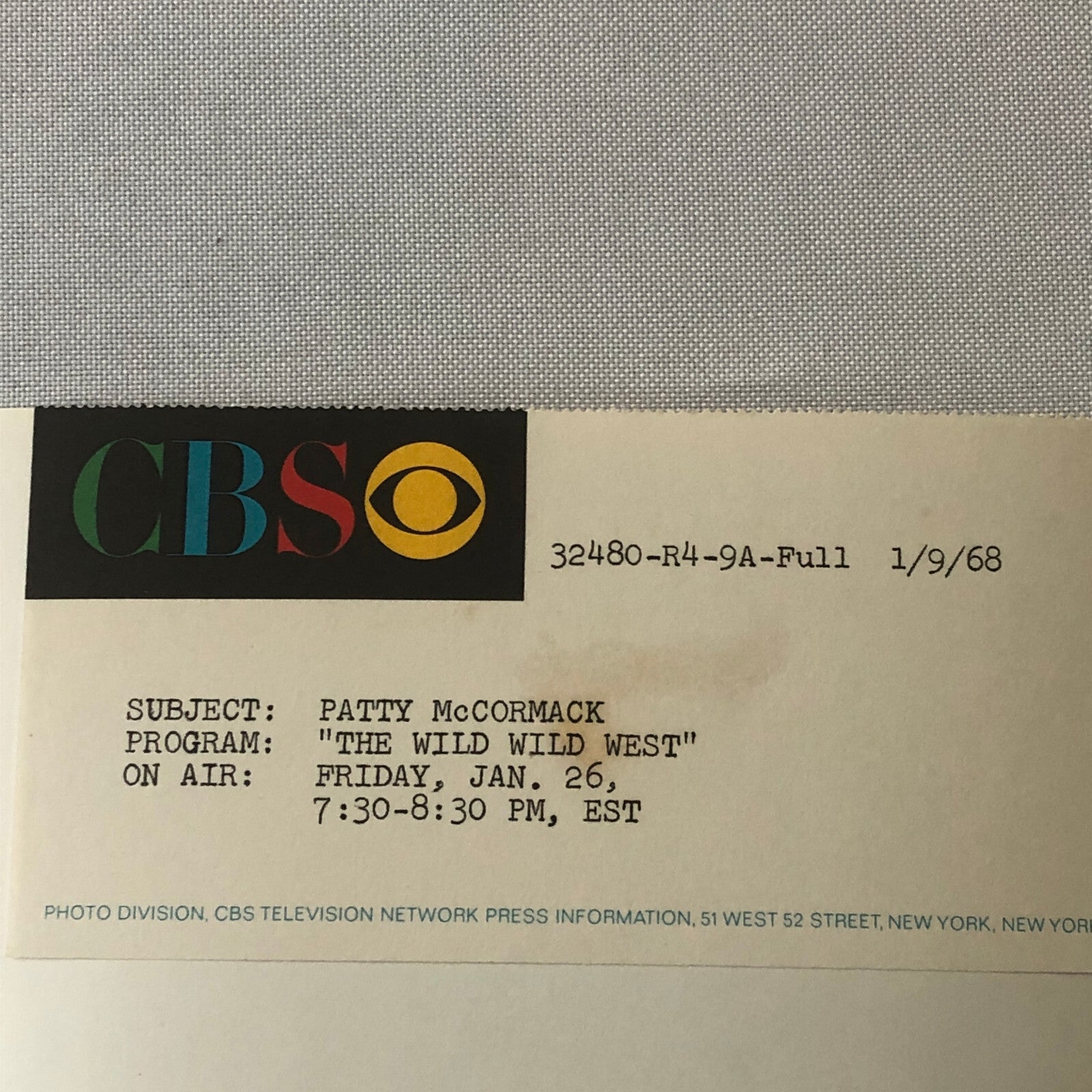 Patty McCormack The Wild Wild West CBS Television TV Press Photo Photograph 1968