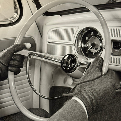 Vintage Volkswagen Beetle Interior VW Automobile Photo Photograph Print