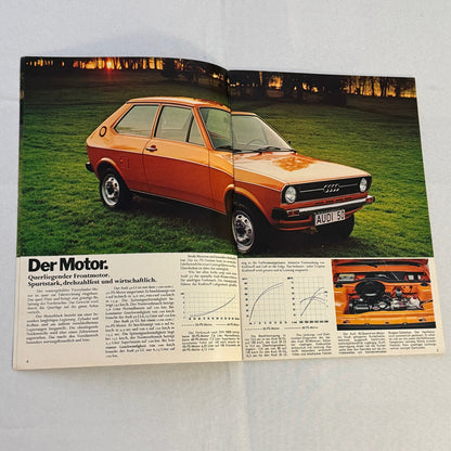 Audi 50 Poster Sales Brochure Catalog Advertising 1974 1975 GERMAN