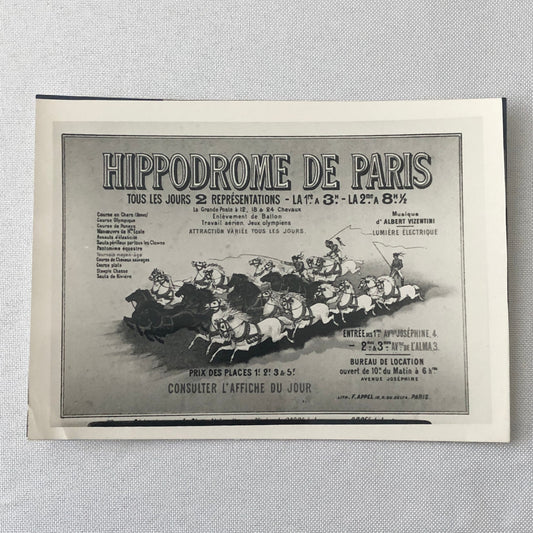 Vintage Photograph of French Circus Poster or Postcard Illustration Photo