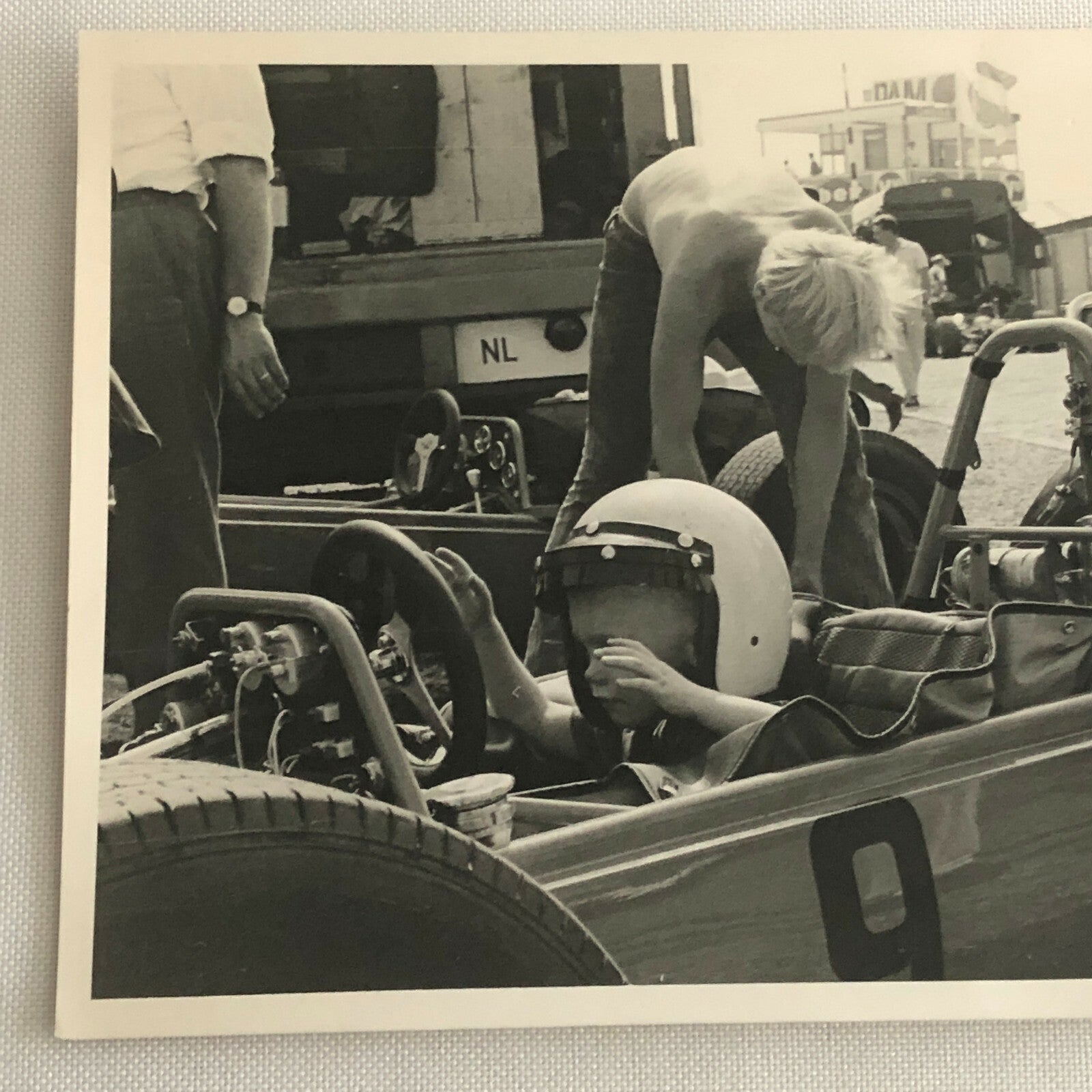 Vintage Photo Photograph Print - Child In Racing Car 
