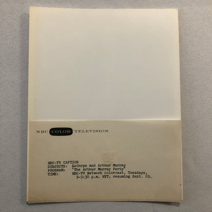 Arthur Murray Dancer Dance NBC Television Press Photo Photograph 1959