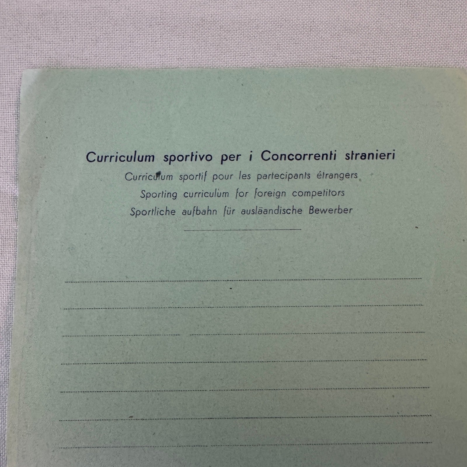 1961 Targa Florio Racing Race Application Form Document Vintage