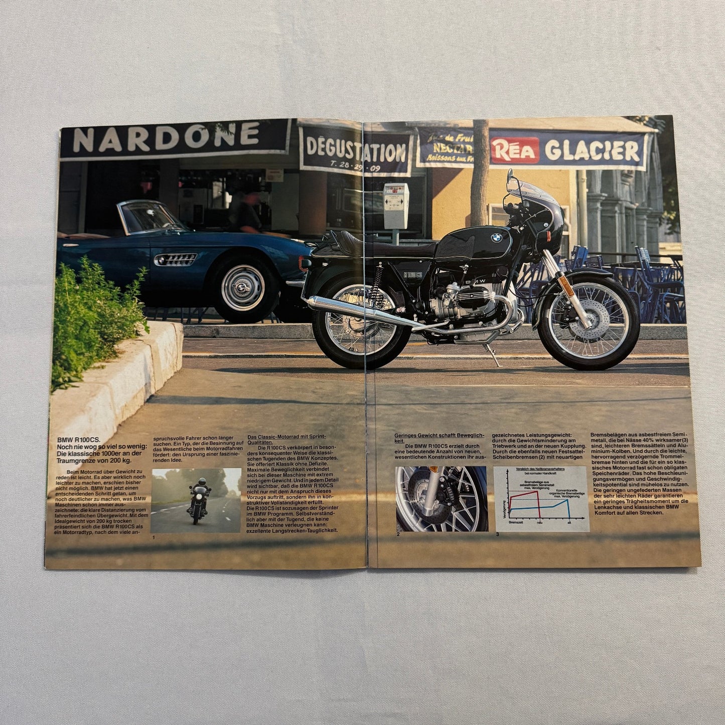 1981 BMW Motorcycle Sales Brochure Catalog R100 CS RT R80 R65 R45 GERMAN
