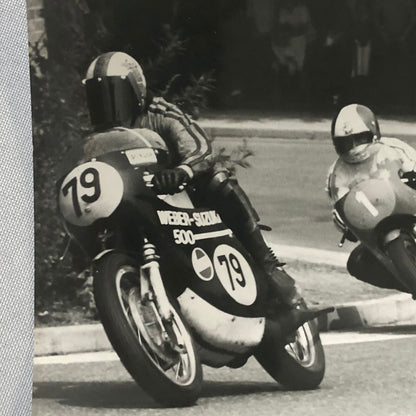 Vintage Motorcycle Racing Photo Photograph Bikes Riders Suzuki
