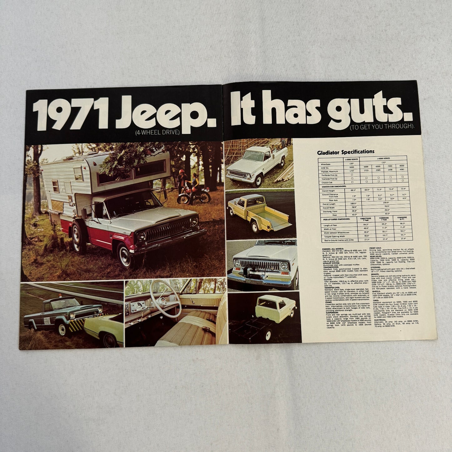 1971 Jeep Sales Brochure Catalog Universal Wagoneer Gladiator Jeepster Commando