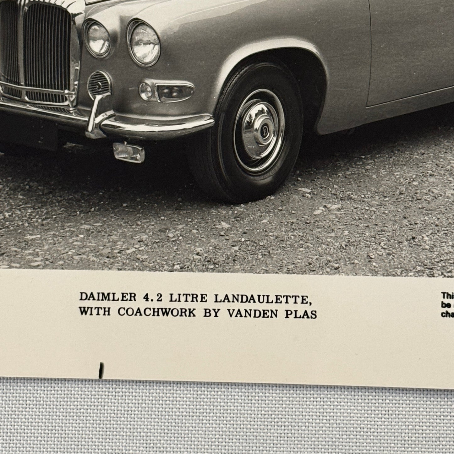 Daimler 4.2 Litre Landaulette Vanden Plas Car Factory Press Photo Photograph