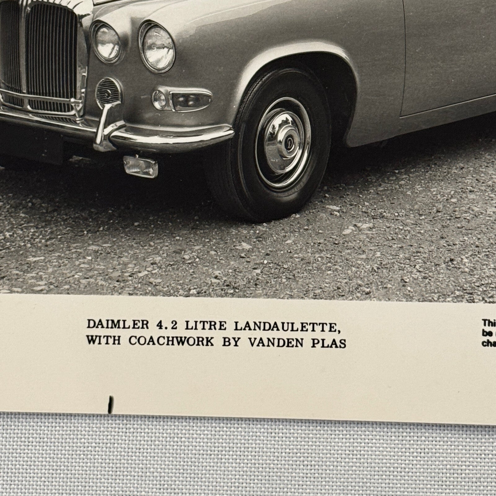 Daimler 4.2 Litre Landaulette Vanden Plas Car Factory Press Photo Photograph