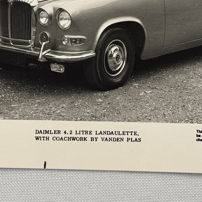Daimler 4.2 Litre Landaulette Vanden Plas Car Factory Press Photo Photograph