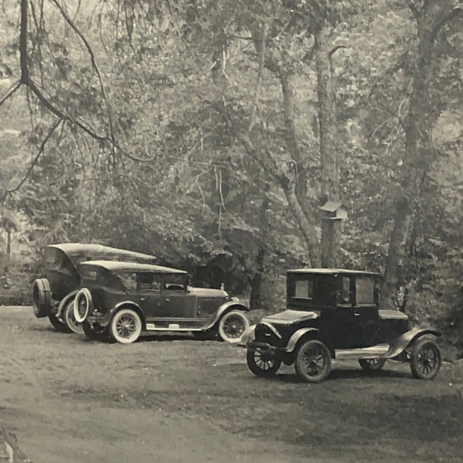 Vintage Photo Photograph Print Family Cars Automobile 1926 Ford Model T Packard 