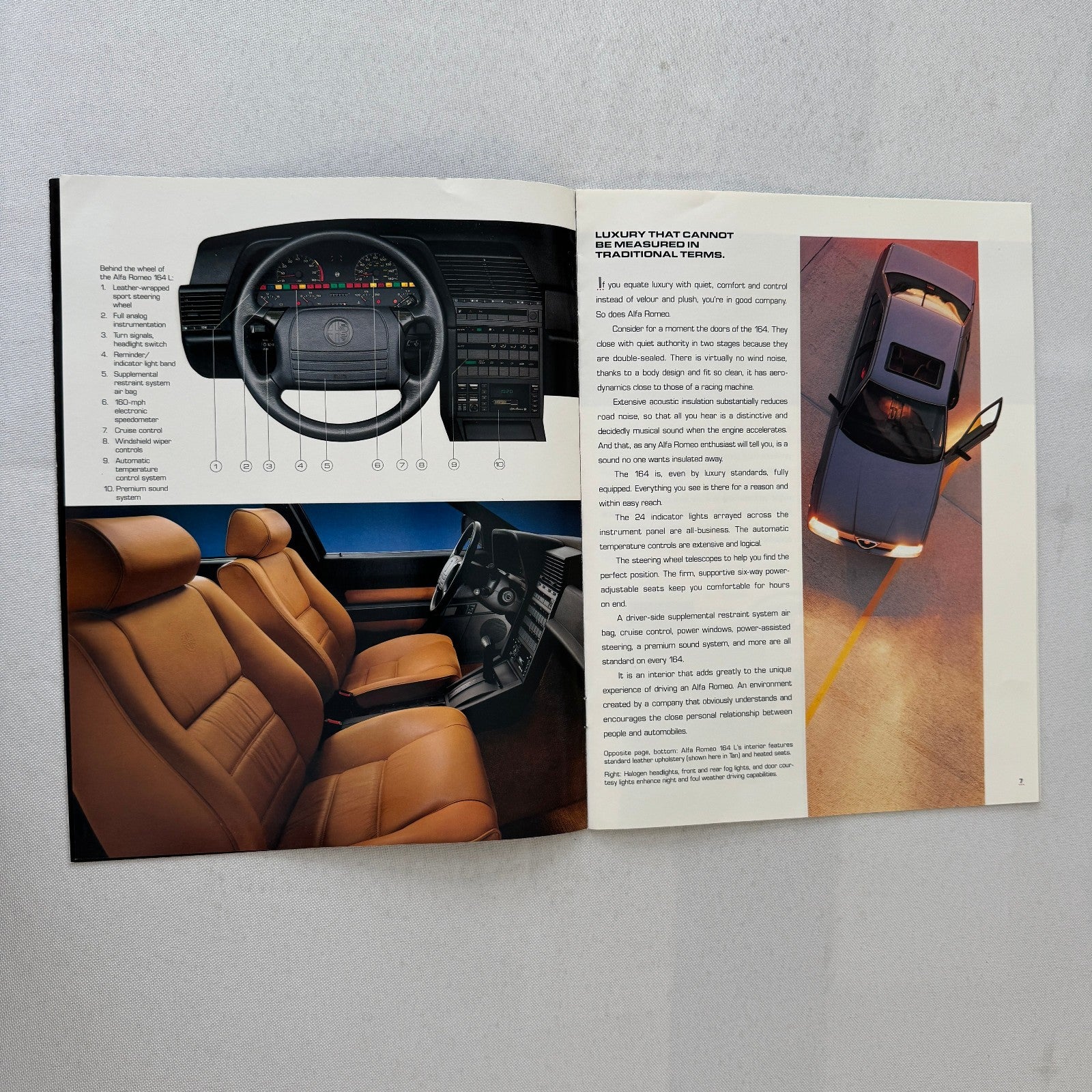 Alfa Romeo 164 and Spider Car Sales Brochure Catalog 1990 1991