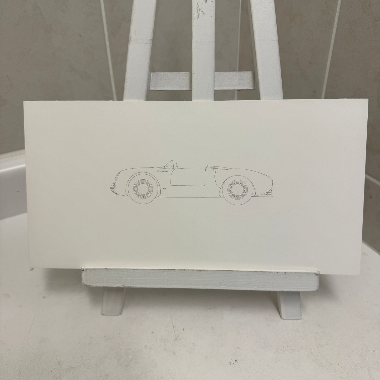 1955 Porsche 550 Spyder Car Illustration Art Drawing Hand Drawn