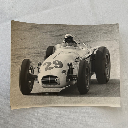 Juan Manuel Fangio Racing Driver in Race Car Monza 1958 Press Photo Photograph