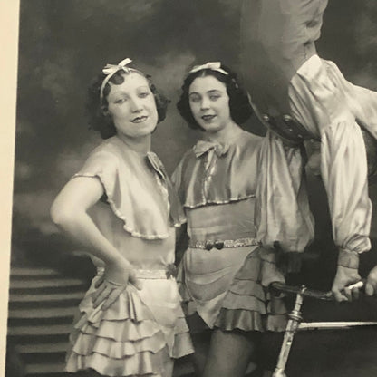 Circus Troupe Performers Bicycle Acrobat Photo Photograph Print Vintage