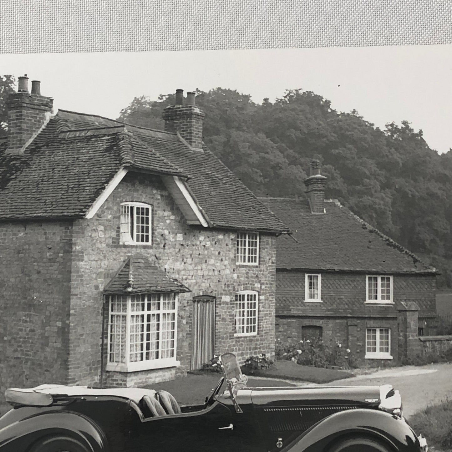 Vintage Car Automobile Outside Estate Home Photo Photograph Print - Lagonda ? 