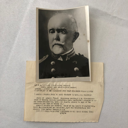 Press Photo Photograph Navy Admiral Robert Stanislaus Griffin 1924 Portrait