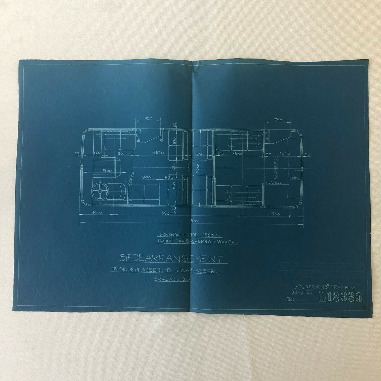 1933 Bus Interior Design Blueprint Trambus Blue Print Truck 