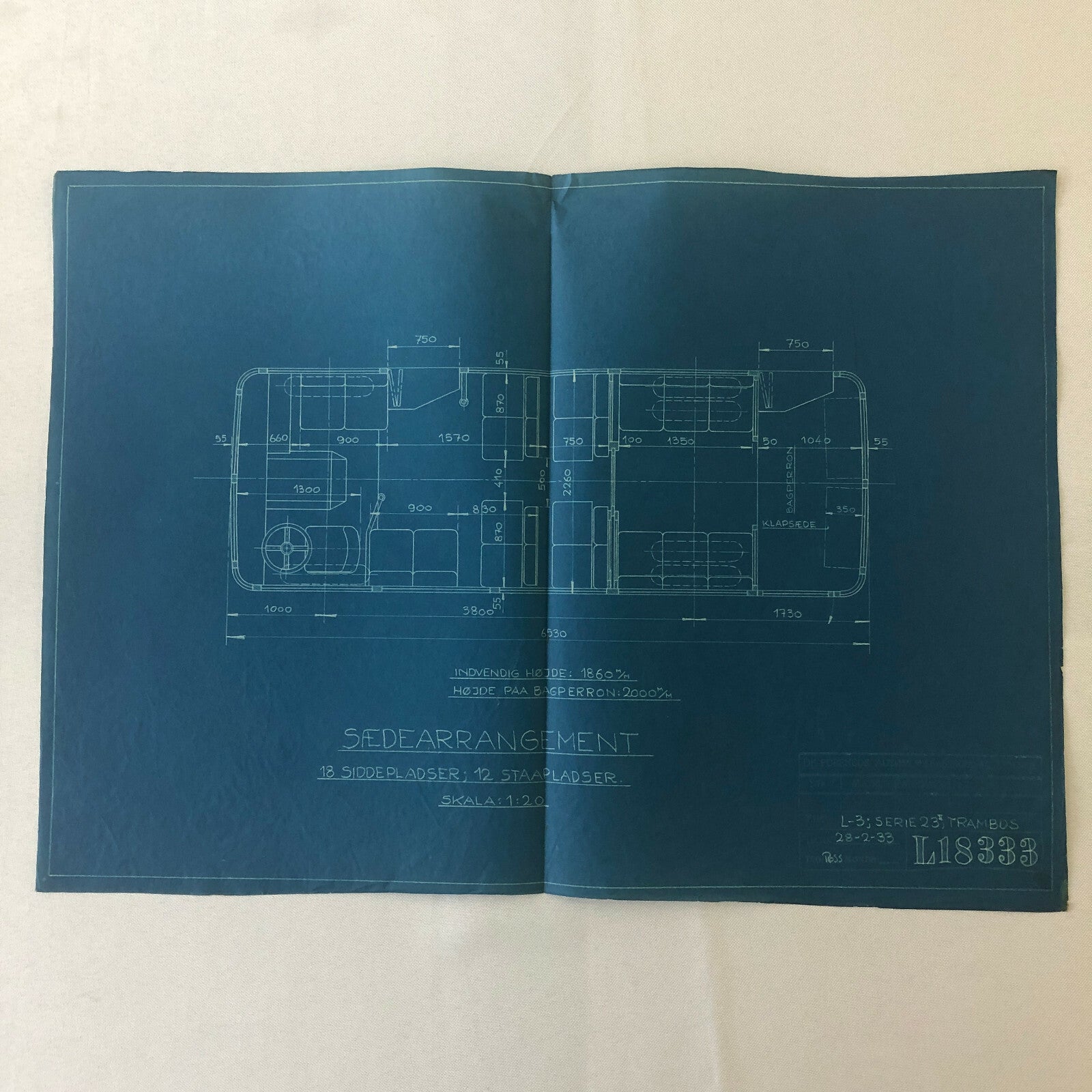 1933 Bus Interior Design Blueprint Trambus Blue Print Truck 