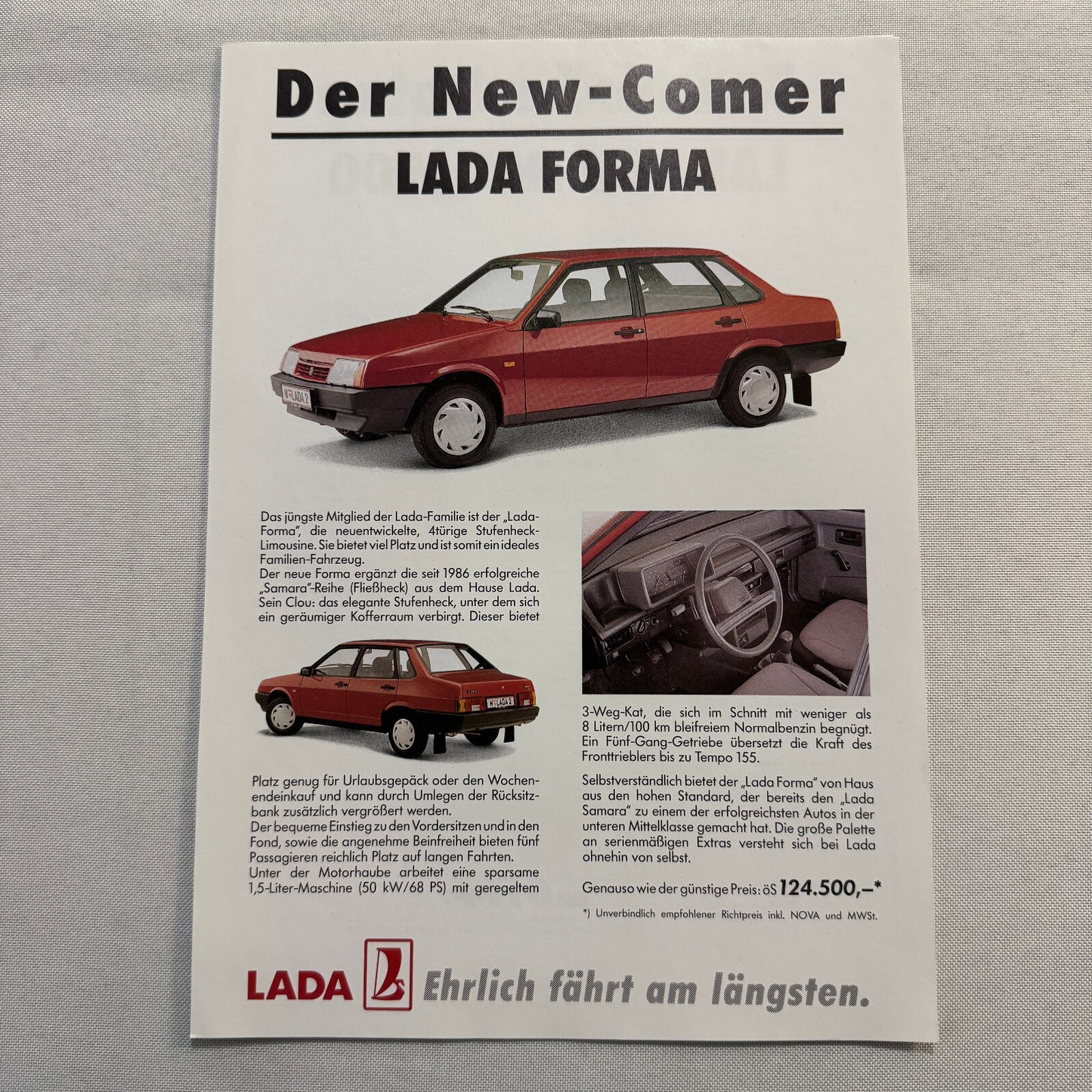 Lada Forma 1500 Car Sales Brochure Catalog Advertising German Text European