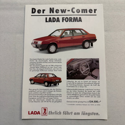 Lada Forma 1500 Car Sales Brochure Catalog Advertising German Text European