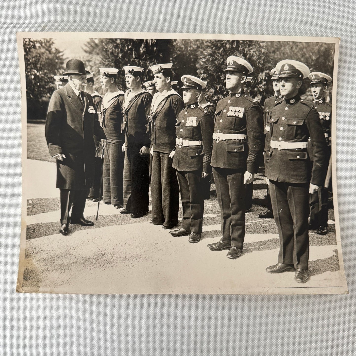 Duke of Connaught Inspects British Legion Military HMS Queen Elizabeth 1932