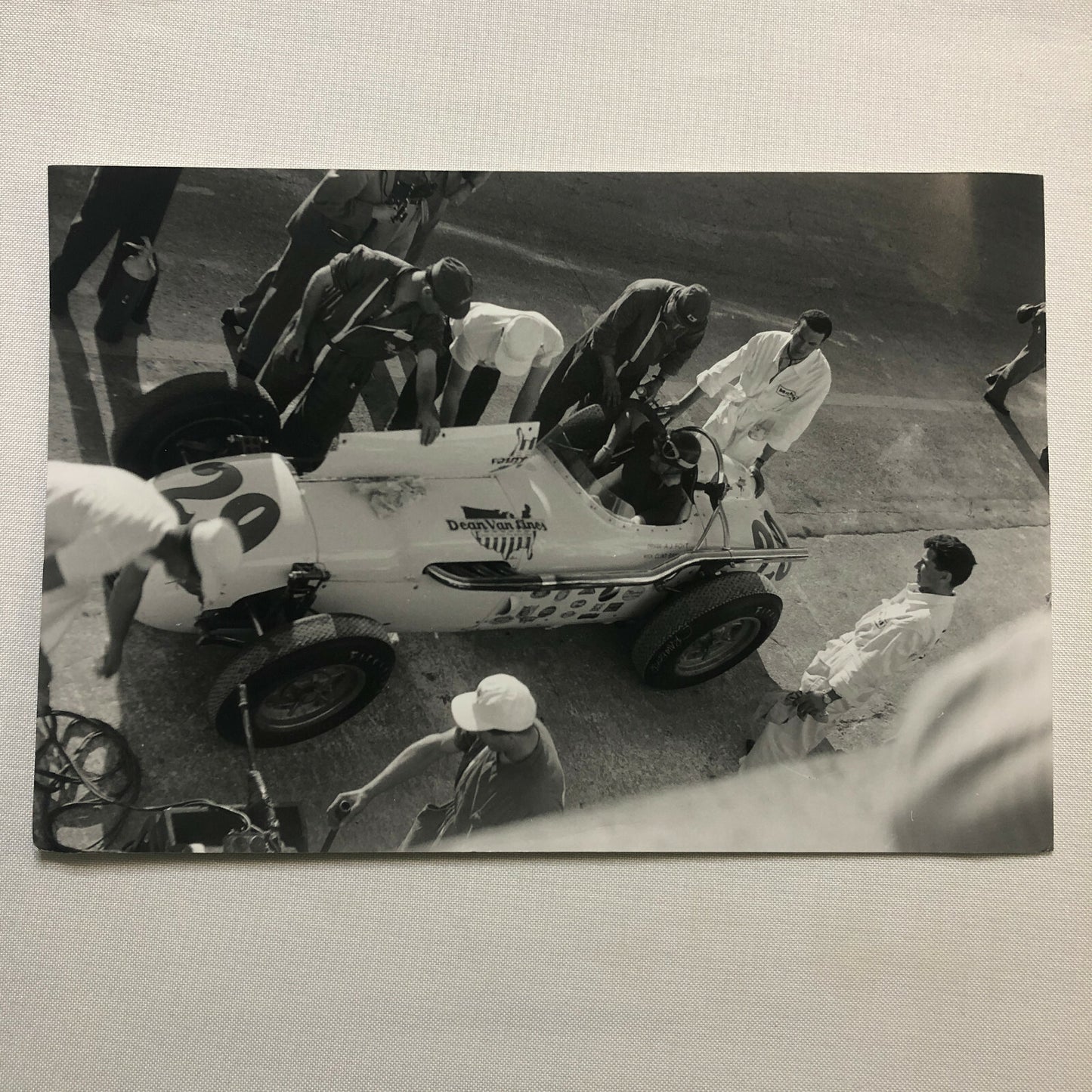 Vintage Racing Photo Photograph AJ Foyt Dean Van Lines Special Car JM Fangio 